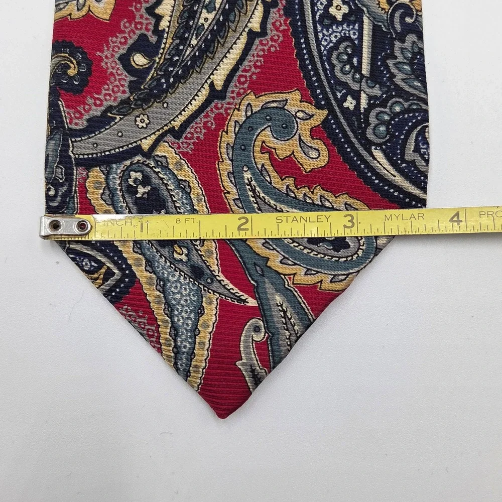Robert Talbott Necktie‎ Hand Sewn Finest Silk USA Made Red Blue Paisley Mens Tie